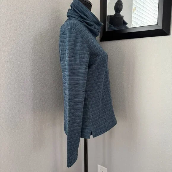 NORTH FACE Novelty Glacier Fleece Funnelneck Pullover Shirt Ink Blue Small - Picture 3 of 13